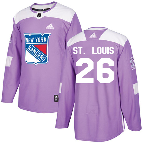 Adidas Rangers #26 Martin St.Louis Purple Authentic Fights Cancer Stitched NHL Jersey - Click Image to Close